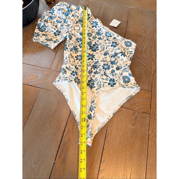 NWT Free People Somethin' 'Bout You Floral One Shoulder Bodysuit size Medium - Picture 7 of 7